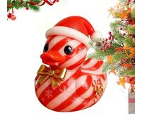 Penlimly Duck Figurine | Gingerbread Duck Decorations - Cute Candy Cane and Tree Texture Desktop Decor for Kids Room Fireplace Party Bedside Workplace Counter Car Interior Nursery