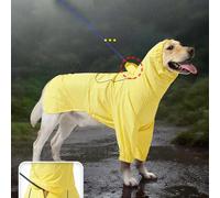 Penlimly Rain Coat for Dogs | Reflective Large Dog Raincoat with Traction Rope Hole - Adjustable Poncho for Medium Large Pet Outing Hiking Trip Rainy Day Walk