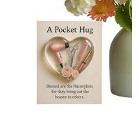Penlimly Small Hug Pocket | 2D Acrylic Hairdresser Souvenir - Small Card Pocket Relationship Keepsake - for Women Barber Party Hair Stylist Graduation Birthday Christmas Travel Luggage