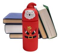 Penlimly Standing Pencil Pouch,Christmas Santa Silicone Storage Organizer | Aesthetic Pencil Case Storage Bag | for Classroom College Home Desk Student Teacher Teen Birthday