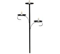 Penlimly Triple Tree Topper - Candle Holder Display Candelabra Black Triple - Metal Three-Tier Candle Display Centerpiece for Winter Holiday Shelf Kitchen Bedroom Dining Room