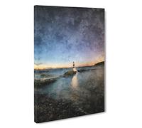 Penmon Lighthouse in Anglesey Wales Canvas Print | Gallery Wrapped 30mm Frame Wall Art | 30x20 inches | Ready to Hang | Abstract Seascape Picture | Living Room Bedroom Lounge Office