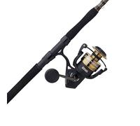 PENN 7' Battle IV Travel Spinning Reel and Fishing Rod Combo Kit, 6000 Reel, CNC Gear Technology, Full Metal Body and Sideplate, HT-100 Drag System, Includes Soft Travel Case and Spare Spool