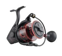 PENN Battle III Spinning, Fishing Reel, Spinning Reels, Sea - Inshore Fishing, Rugged, Saltwater Spin Reel for Lure and Bait Fishing - Bass, Pollack, Cod, Mackerel, Wrasse, Unisex, Black Red, 6000HS