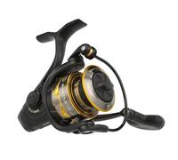 PENN Battle IV Spinning Reel, Saltwater Angler Fishing Reel for Sea Fish Lure & Bait, Bass, Pollack, Cod, Mackerel, Wrasse, Aluminum Spool, Robust Ambidextrous 1000-10000 Reel, Black, Gold & Smoke