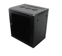 Penn Elcom 12U Black Wall Mount Rack with M6 Threaded Rails and Poly Front Door R6412-M6-450mm Deep