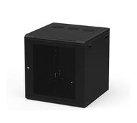 Penn Elcom 12U Black Wall Mount Rack with M6 Threaded Rails and Vented Front Door R6612V-M6-600mm Deep