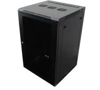 Penn Elcom 18U Black Wall Mount Server Rack with M6 Threaded Rails and Poly Front Door R6618-M6-600mm Deep