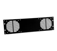 Penn Elcom 3U Black Flanged Rack Panel with Vents for 2 x Fan R1268/3UK/F2