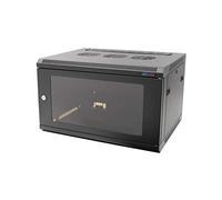 Penn Elcom 6U Black Wall Mount Rack with M6 Threaded Rails and Poly Front Door R6406-M6-450mm Deep