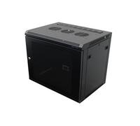Penn Elcom 9U Black Wall Mount Rack with M6 Threaded Rails and Vented Front Door R6409V-M6-450mm Deep