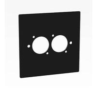 Penn Elcom D/Plate Single Black Punched for 2 x XLR Square Corners