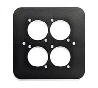 Penn Elcom D/Plate Single Black Punched for 4 x XLR Rounded Corners