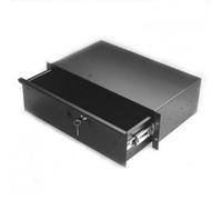 Penn Elcom R1293K/10: Black Lockable Rack Drawer 10 Inch Deep 19 Inch Wide 5.25 Inch Tall