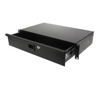 Penn Elcom rack drawer with lock, steel, 2 U