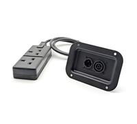 Penn Elcom Two-Way Medium Black Dish with Tru1 In/Out Duo to 2 x UK Sockets