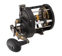 PENN Fathom® II Level Wind, Saltwater Fishing Reel, Conventional Reels, Sea - Nearshore/Lake Fishing, Shore and Kayak Fishing, Unisex, Black Gold, 50 | Right Hand