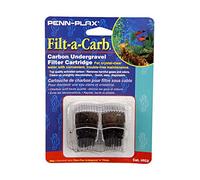 Penn-Plax Filt-a-Carb Replacement Activated Carbon Media Cartridges (2 Pack) - Fits Multi-Pore and Undergravel “E” Filters - Provides Chemical Filtration (FC2)