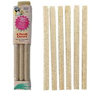 Penn-Plax Sanded Bird Perch Covers - Made from Crushed Seashells - Great for Parakeets, Lovebirds, Parrotlets, Finches, Canaries, and More - Small - 6-Pack