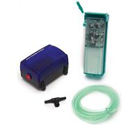 Penn-Plax Small World Aquarium Air Pump and Filter Kit - Comes with a Disposable Media Cartridge (Bio Sponge, Carbon, and Zeolite Crystals), Multicolor, 1 LB