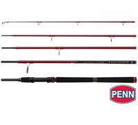 PENN Squadron III Travel Saltwater Spin Spinning Rod, Fishing Rod, Spinning Rods, Sea - Inshore/Nearshore Fishing, Great Cod, Pollack, Bass and More Unisex, Red, 2.40m | 15-40g