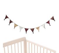 Pennant Banner Flags - 9 Ft Cotton Fabric Garland Decor - Pennant Flags for School Boy Girl Room Birthday Party Easter Camping Bedroom Nursery Baby Shower Decoration