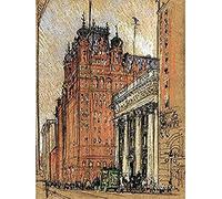 Pennell Crayon Pencil 1908 Drawing Waldorf Astoria Hotel New York Unframed Wall Art Print Poster Home Decor Premium