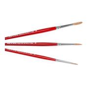 PENNELLIFICIO 2000 Brush Set, Animal Bristles (Ox Hair), red
