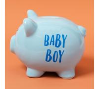 'Pennies & Dreams' Ceramic Pig Money Bank - Baby Boy