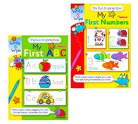 Pennine Children's A4 Educational Wipe Away Books - My First ABC and My First Numbers - Each 8 Pages - by Martello