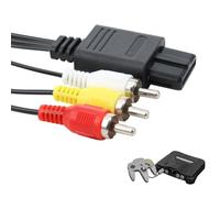 Pennle N64 AV Cable, Composite TV AV Display Cable Replacement Wire Cords, Super Console Standard Composite N64 Wire, Video Cord Compatible with Nintendo Game Cube, SNES (1.8m / 6ft)