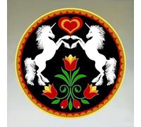 Pennsylvania Dutch Hex Round Antique Tin Sign 12x12 Inch Vintage Farmhouse Poster Housewarming Gift Rustic Wall Decor Wall Sign Aluminum Plaque Poster Circle Shaped Wreath Signs