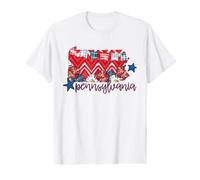 Pennsylvania Floral Chevron Plaid Regional Heritage Art Value Graphic T-Shirt