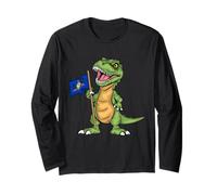 Pennsylvania Lover Kids Dinosaur Lover USA Pennsylvania Flag Long Sleeve T-Shirt