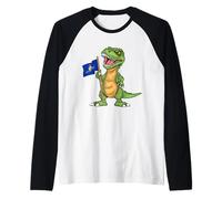 Pennsylvania Lover Kids Dinosaur Lover USA Pennsylvania Flag Raglan Baseball Tee