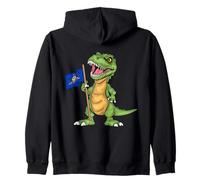 Pennsylvania Lover Kids Dinosaur Lover USA Pennsylvania Flag Zip Hoodie