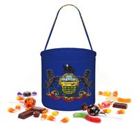 Pennsylvania State Flag Halloween Storage Bag-Round Handbag for Party | Twill fabric Lightweight Reusable Holds favors essentials For party use