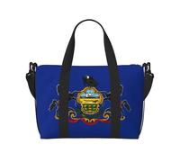 Pennsylvania State Flag Large-Capacity Travel Bag with Adjustable Shoulder Strap, Suitable for Sports, Fishing, and Fitness.