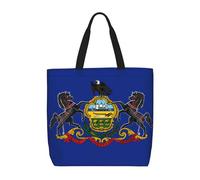 Pennsylvania State Flag Print Eco-Friendly Lightweight Tote Crossbody Fashionable Handbag Reusable Travel Work