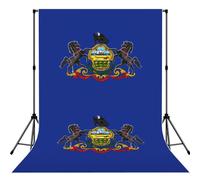 Pennsylvania State Flag Print Large 5Ã-7ft Seamless Polyester Fabric Photo Backdrop Curtain for Portrait Photoshoot Party Video