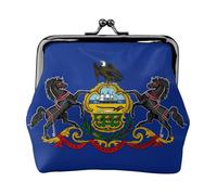Pennsylvania State Flag print Small Pouch Kiss Lock Coin Purse for Women Coin Change Purse, Credit Card Wallet