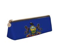 Pennsylvania State Flag print Triangle Box Multi functional Makeup Bag, Office Travel and Daily Stationery Storage