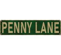 Penny Lane Street Signs Retro Metal Tin Sign Amusement Park Scenic Vintage Country Road Signs Man Cave Wall Decor 4x16 inches