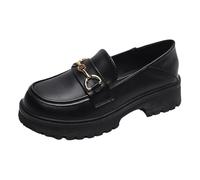 Penny Loafers for Women,Women's Mary Jane Shoes,Office Mary Jane Pumps,Women Chunky Platform Mary Jane Shoe,Non-Slip Sole,Shallow Mouth,Simple Design,for Work Office,Daily Black
