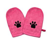 Penny & Niko Microfiber Pet Towel Mitts - Paw Cleaning and Drying Mitts/Gloves for Dogs and Cats (Pink, Standard - 2 Pack)