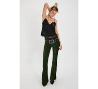 Penny Pull-On Velvet Flared Pants at Free People in Night Forest, Size: XL - female