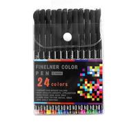 Penny Wise® Creative Colourful Fine Liner Colour Pen Set, 0.4 MM Tip, Kids Safe & Non Toxic, Ideal For Doodling, Drawing, Colouring, Painting & Shading, Works On All Surfaces. (Set Of 24 Shades)