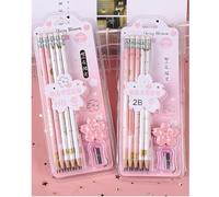 Penny Wise® Quirky Themed HB Pencil Single Set | Extra Dark Fancy Pencils WIth Eraser | Attractive Colors For Kids & Girls | Fine Tip | Strong Nib | For Kids Return Gifts. (Sakura Cherry Blossom)