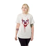 Pennywise IT Unisex White Short Sleeve Graphic Tee | Clown Horror Movie T-Shirt | Stephen King Fan Apparel | Red Balloon Scary Novel Merchandise | Halloween Costume Top for Adults and Teens