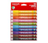 PENOL White board Markers - 800, 10 Pack Coloured Dry Wipe Markers with 1.5mm tip thin whiteboard pens, Quick-Dry Alcohol-Based Ink, Nordic Swan Ecolabel for Office, School & Home Use